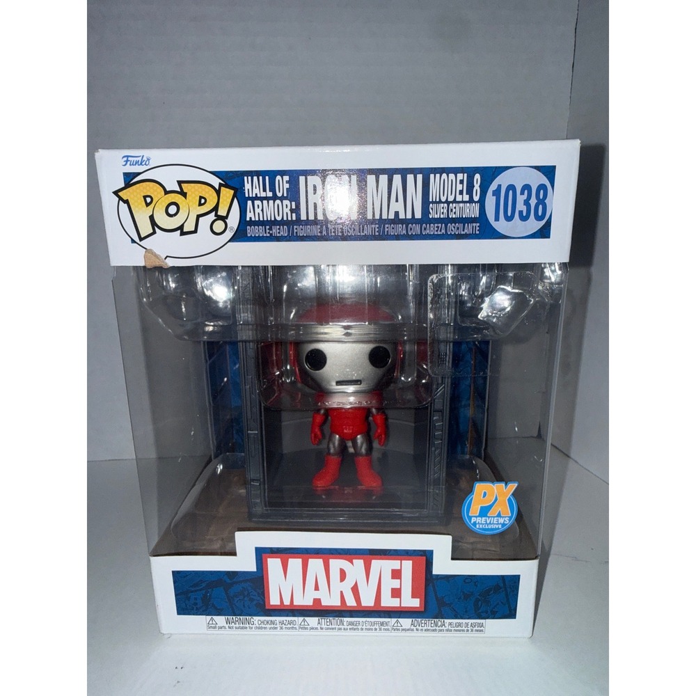 Funko Pop Marvel Hall of Armor Iron Man Model 8 Silver Centurion 1038 PX Exclusi